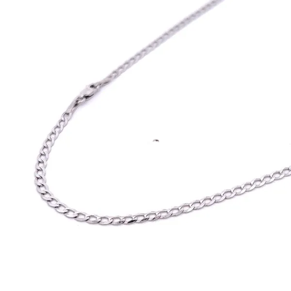 14k White Gold 2.6mm Curb Link Chain Image 4 Arezzo Jewelers Elmwood Park, IL