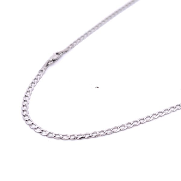 14k White Gold 2.6mm Curb Link Chain Image 4 Arezzo Jewelers Elmwood Park, IL