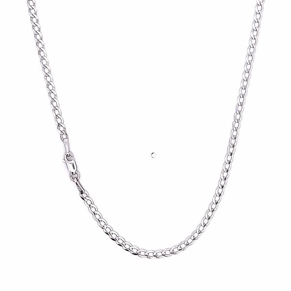 14k White Gold 2.6mm Curb Link Chain Arezzo Jewelers Elmwood Park, IL