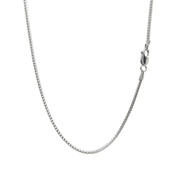 14k White Gold Solid 1mm Franco Link Chain Arezzo Jewelers Elmwood Park, IL