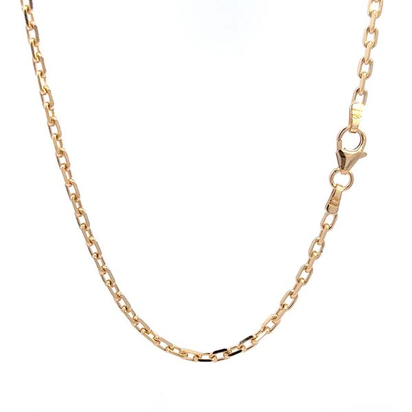 18K Yellow Gold 2.4mm Diamond Cut Anchor Link Chain Image 2 Arezzo Jewelers Elmwood Park, IL