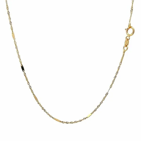 18K Yellow Gold 1.15mm Singapore Link Chain Arezzo Jewelers Elmwood Park, IL