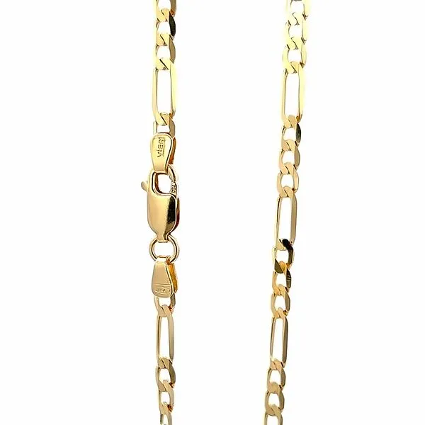 18k Yellow Gold 3.75mm Figaro Link Chain Image 2 Arezzo Jewelers Elmwood Park, IL