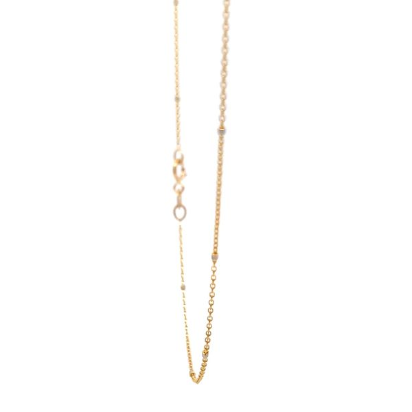 14K Yellow Gold Beaded Rolo Link Pendant Chain Image 2 Arezzo Jewelers Elmwood Park, IL