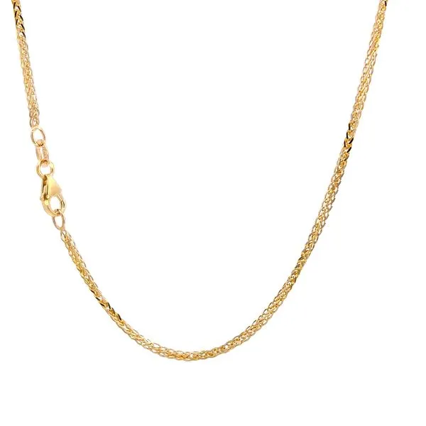 14K Yellow Gold 1.3mm Spiga Link Pendant Chain Image 4 Arezzo Jewelers Elmwood Park, IL