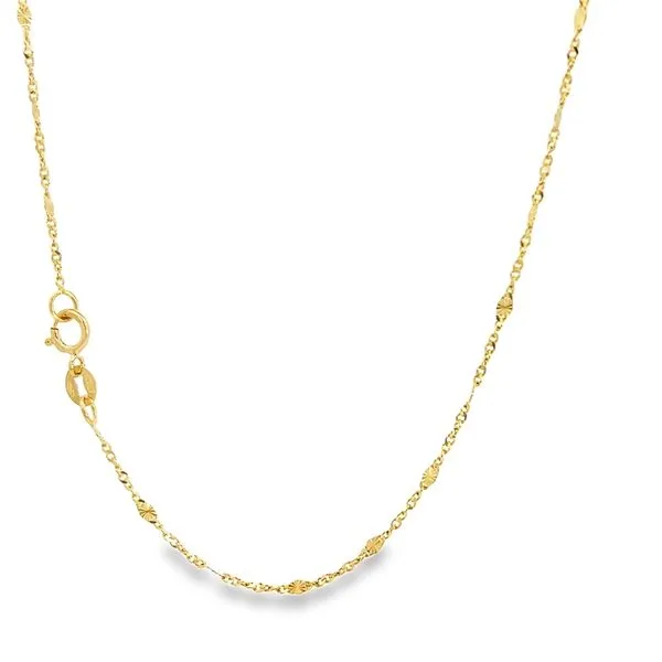 14K Yellow Gold Diamond Cut Fancy Link Pendant Chain Image 3 Arezzo Jewelers Elmwood Park, IL