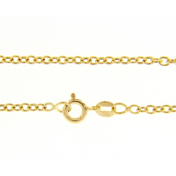 14K Yellow Gold 2.4mm Rolo Link Pendant Chain Image 2 Arezzo Jewelers Elmwood Park, IL