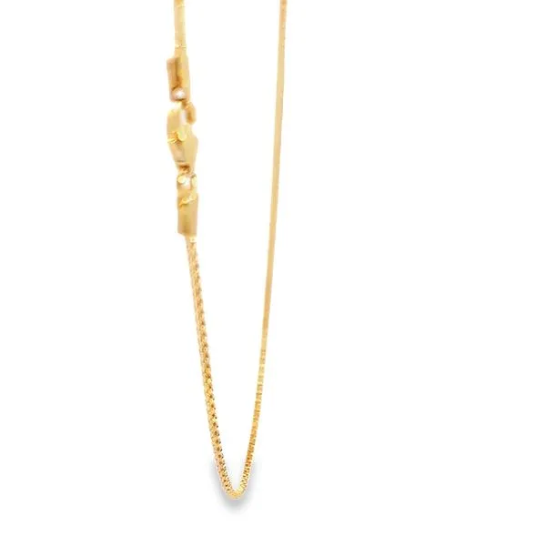 14K Yellow Gold 1.3mm Fancy Link Pendant Chain Image 2 Arezzo Jewelers Elmwood Park, IL