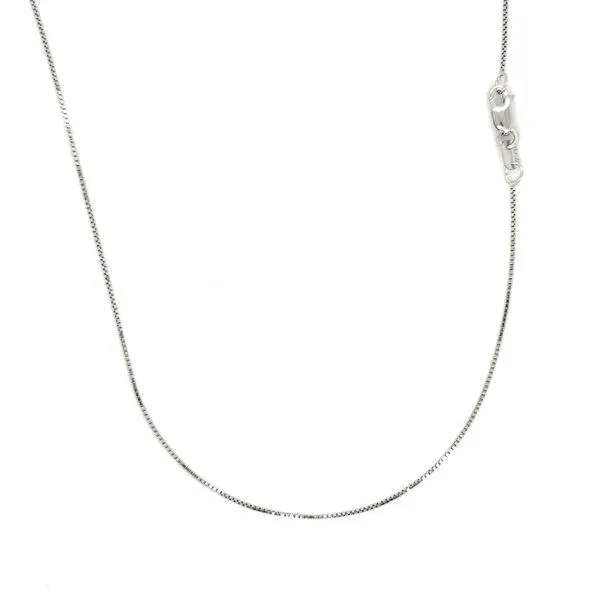 14 Karat White Gold .6mm Box Link Pendant Chain Arezzo Jewelers Elmwood Park, IL