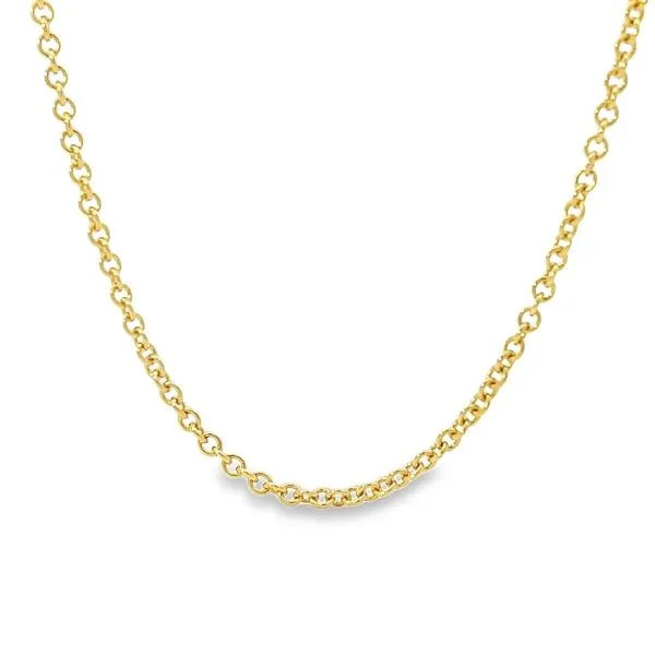 14k Yellow Gold Cable Link Pendant Chain Image 2 Arezzo Jewelers Elmwood Park, IL