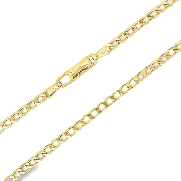 18K Yellow Gold 3mm Solid Curb Link Chain Image 2 Arezzo Jewelers Elmwood Park, IL
