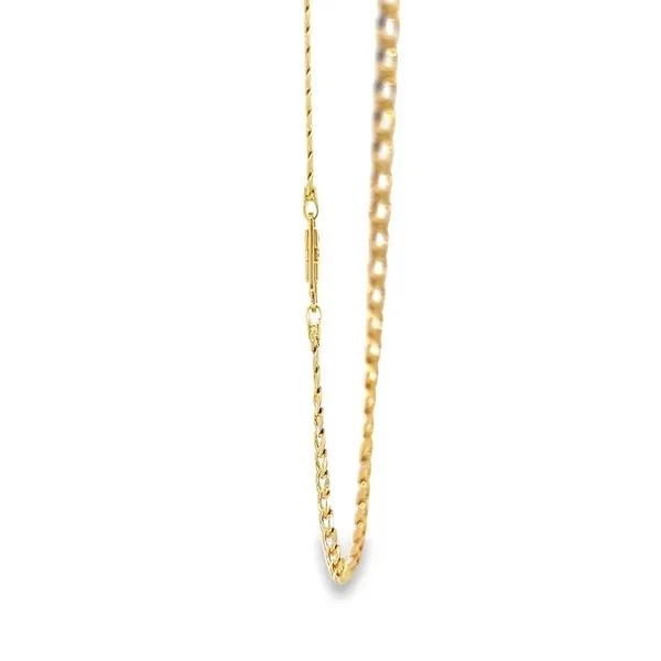 18K Yellow Gold 3mm Solid Curb Link Chain Image 3 Arezzo Jewelers Elmwood Park, IL