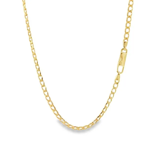 18K Yellow Gold 3mm Solid Curb Link Chain Image 4 Arezzo Jewelers Elmwood Park, IL