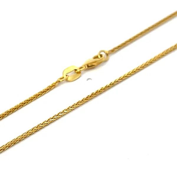 14k Yellow Gold 1.25mm Spiga Link Pendant Chain Image 2 Arezzo Jewelers Elmwood Park, IL