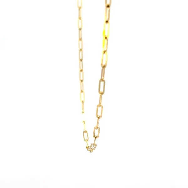14k Yellow Gold 2mm Paperclip Link Chain Image 2 Arezzo Jewelers Elmwood Park, IL