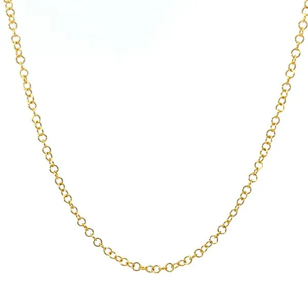 14k Yellow Gold 1.75mm Rolo Link Pendant Chain Image 4 Arezzo Jewelers Elmwood Park, IL
