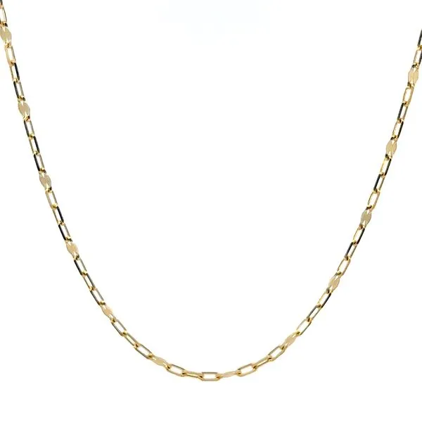14K Yellow Gold 2mm Paperclip Link Pendant Chain Arezzo Jewelers Elmwood Park, IL