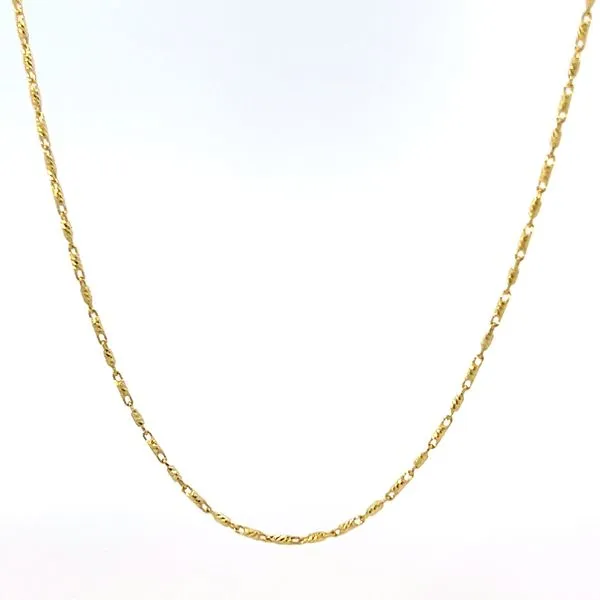 14k Yellow Gold 1mm Fancy Link Pendant Chain Image 3 Arezzo Jewelers Elmwood Park, IL