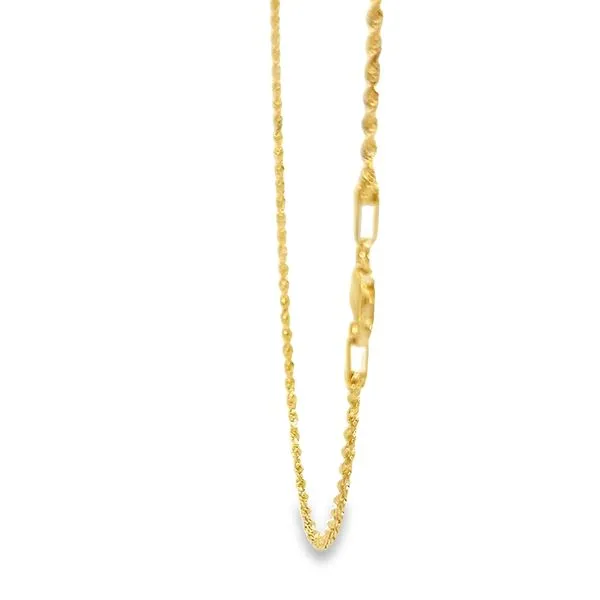 14K Yellow Gold 1.5mm Solid Rope Link Chain Image 2 Arezzo Jewelers Elmwood Park, IL