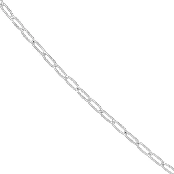 14k White Gold 1.25mm Paper Clip Chain Image 2 Arezzo Jewelers Elmwood Park, IL
