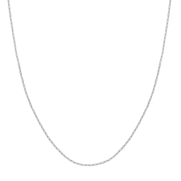 14k White Gold 1.25mm Paper Clip Chain Arezzo Jewelers Elmwood Park, IL