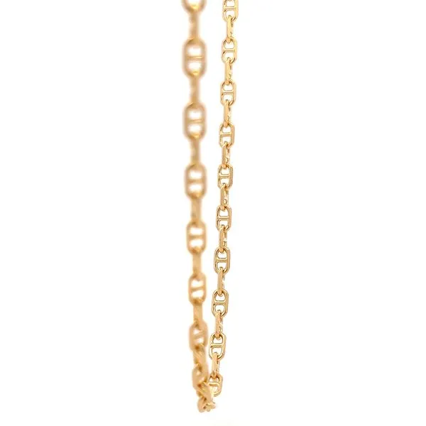 14K Yellow Gold 3.7mm Solid 3D Anchor Link Chain Image 2 Arezzo Jewelers Elmwood Park, IL