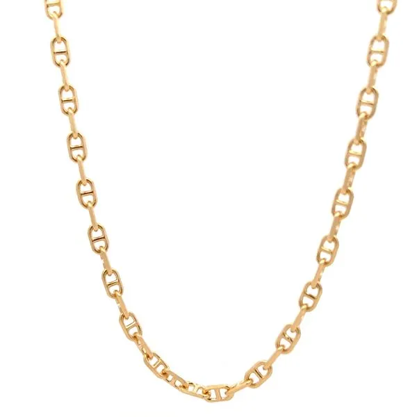 14K Yellow Gold 3.7mm Solid 3D Anchor Link Chain Image 3 Arezzo Jewelers Elmwood Park, IL