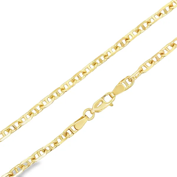 14K Yellow Gold 3.7mm Solid 3D Anchor Link Chain Image 4 Arezzo Jewelers Elmwood Park, IL