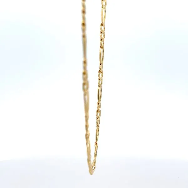 14K Yellow Gold 5mm Solid Figaro Link Chain Image 2 Arezzo Jewelers Elmwood Park, IL