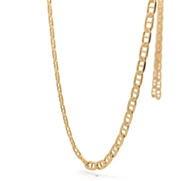 14K Yellow Gold 4.3mm Flat Anchor Link Chain Image 2 Arezzo Jewelers Elmwood Park, IL
