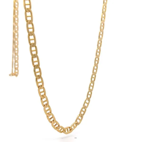 14K Yellow Gold 4.3mm Flat Anchor Link Chain Image 3 Arezzo Jewelers Elmwood Park, IL