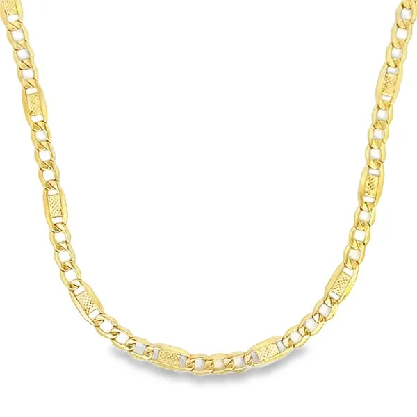 18K Yellow Gold Fancy Figaro Link Chain Image 2 Arezzo Jewelers Elmwood Park, IL