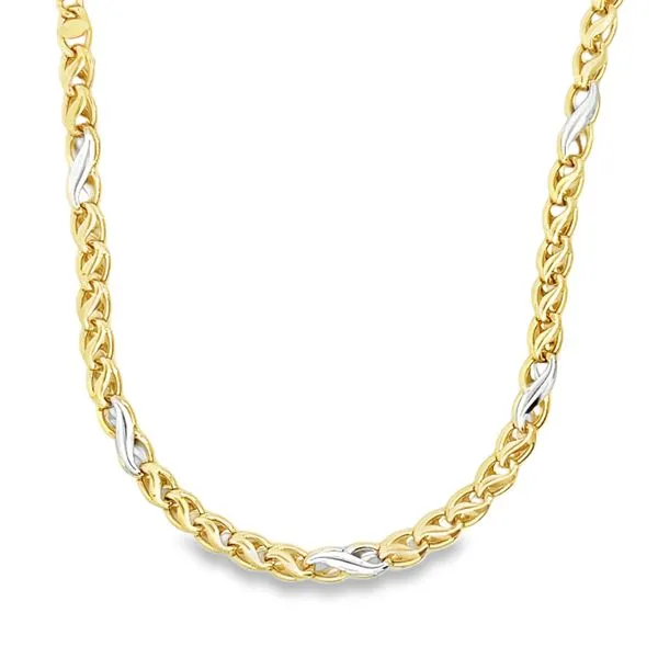 18K Two Tone Fancy Link Gold Chain Image 2 Arezzo Jewelers Elmwood Park, IL