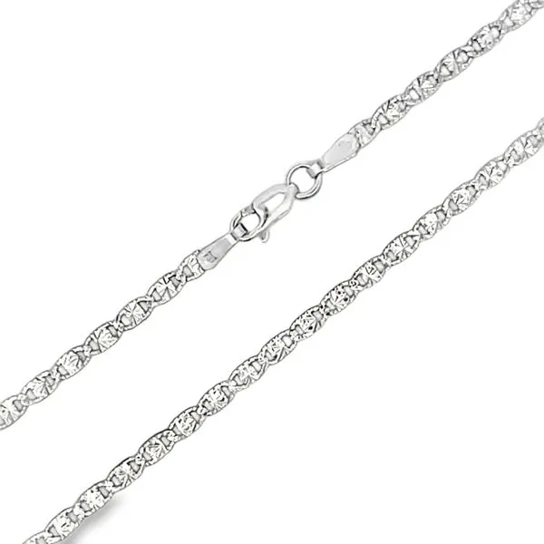 14K White Gold 1.9mm Valentino Link Chain Image 2 Arezzo Jewelers Elmwood, IL