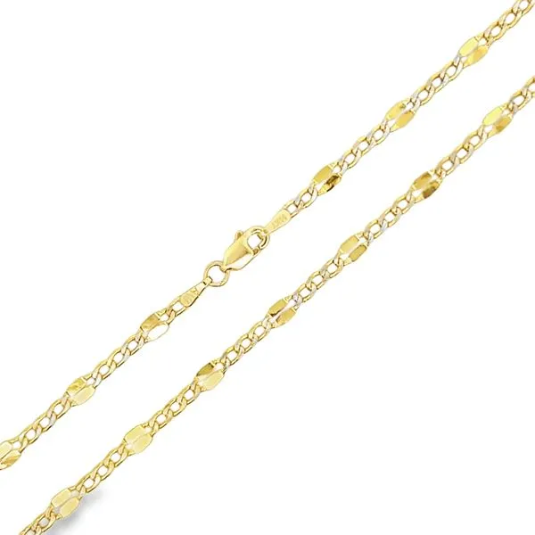 14K Yellow Gold Diamond Cut Mirror Figaro Link Chain Image 2 Arezzo Jewelers Elmwood Park, IL