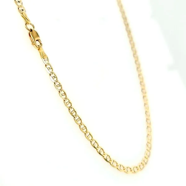 14K Two Tone Gold 3mm Anchor Link Chain Image 2 Arezzo Jewelers Elmwood, IL