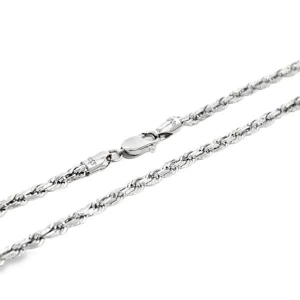 14K White Gold 2.5mm Diamond Cut Rope Link Chain Image 2 Arezzo Jewelers Elmwood Park, IL