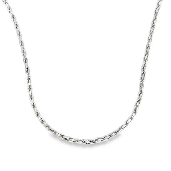 14K White Gold 2.5mm Diamond Cut Rope Link Chain Image 3 Arezzo Jewelers Elmwood Park, IL