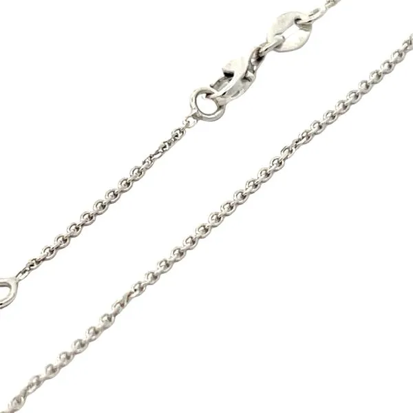 14K White Gold 1mm Cable Link Pendant Chain Image 2 Arezzo Jewelers Elmwood Park, IL