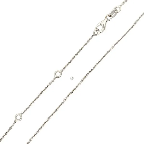 14K White Gold 1mm Cable Link Pendant Chain Arezzo Jewelers Elmwood Park, IL