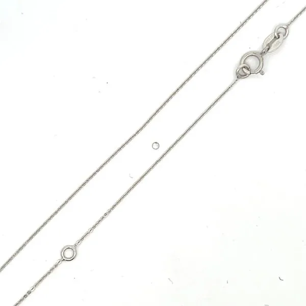 14K White Gold 1mm Cable Link Pendant Chain Arezzo Jewelers Elmwood Park, IL