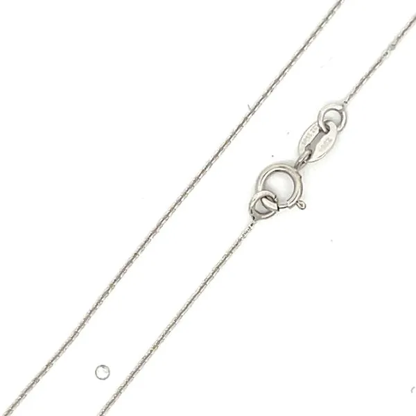14K White Gold 1mm Cable Link Pendant Chain Image 2 Arezzo Jewelers Elmwood, IL