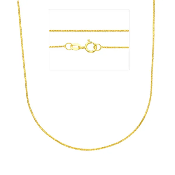 14k Yellow Gold .8mm Spiga Link Pendant Chain Arezzo Jewelers Elmwood Park, IL