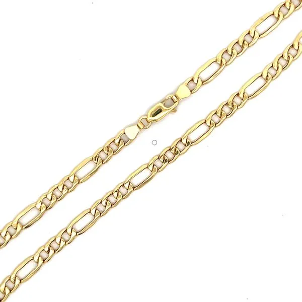 14 Karat Yellow Gold 5mm Hollow Figaro Link Chain Image 2 Arezzo Jewelers Elmwood Park, IL