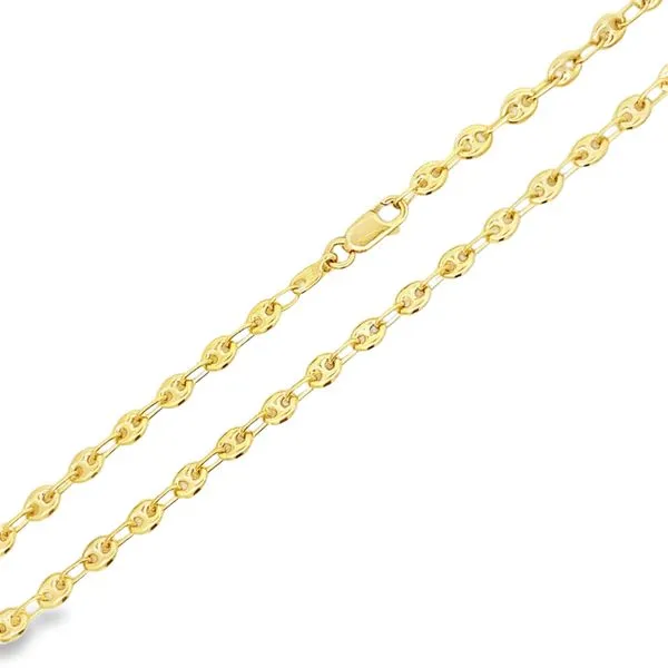 14 Karat Yellow Gold 4mm Puffed Marina Link Chain Arezzo Jewelers Elmwood Park, IL