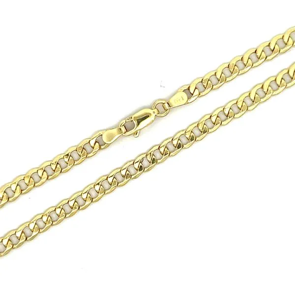 14 Karat Yellow Gold 4.25mm Hollow Curb Link Chain Arezzo Jewelers Elmwood Park, IL