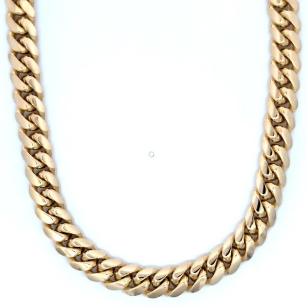 14k Yellow Gold 9mm Solid Miami Cuban Link Chain - 26 inches Image 2 Arezzo Jewelers Elmwood Park, IL