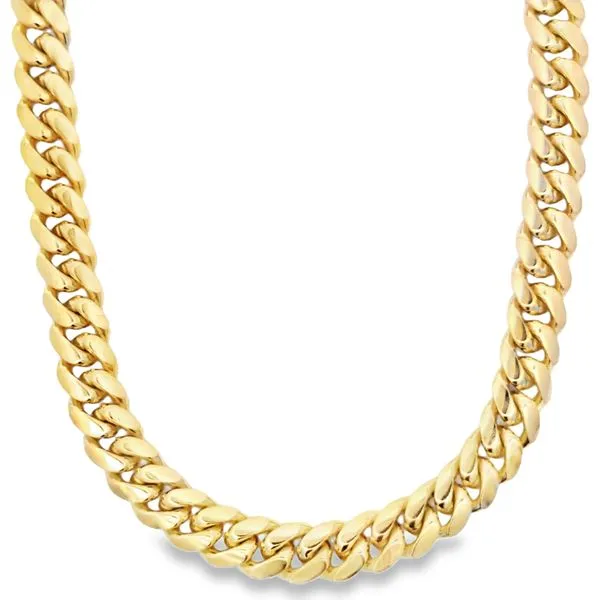 14k Yellow Gold 9mm Solid Miami Cuban Link Chain - 26 inches Image 4 Arezzo Jewelers Elmwood Park, IL