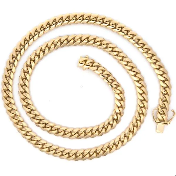 14k Yellow Gold 9mm Solid Miami Cuban Link Chain - 26 inches Image 5 Arezzo Jewelers Elmwood Park, IL