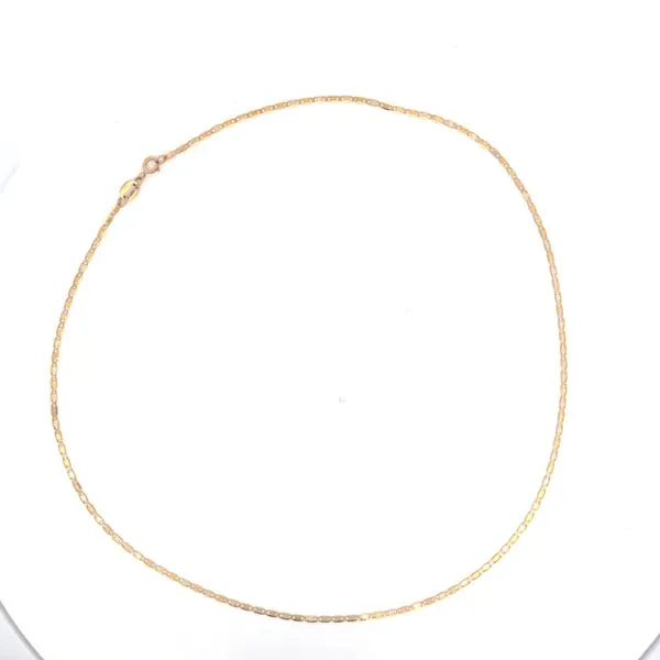 10 Karat Tri Color Gold Flat Mirror Link Pendant Chain Image 2 Arezzo Jewelers Elmwood Park, IL